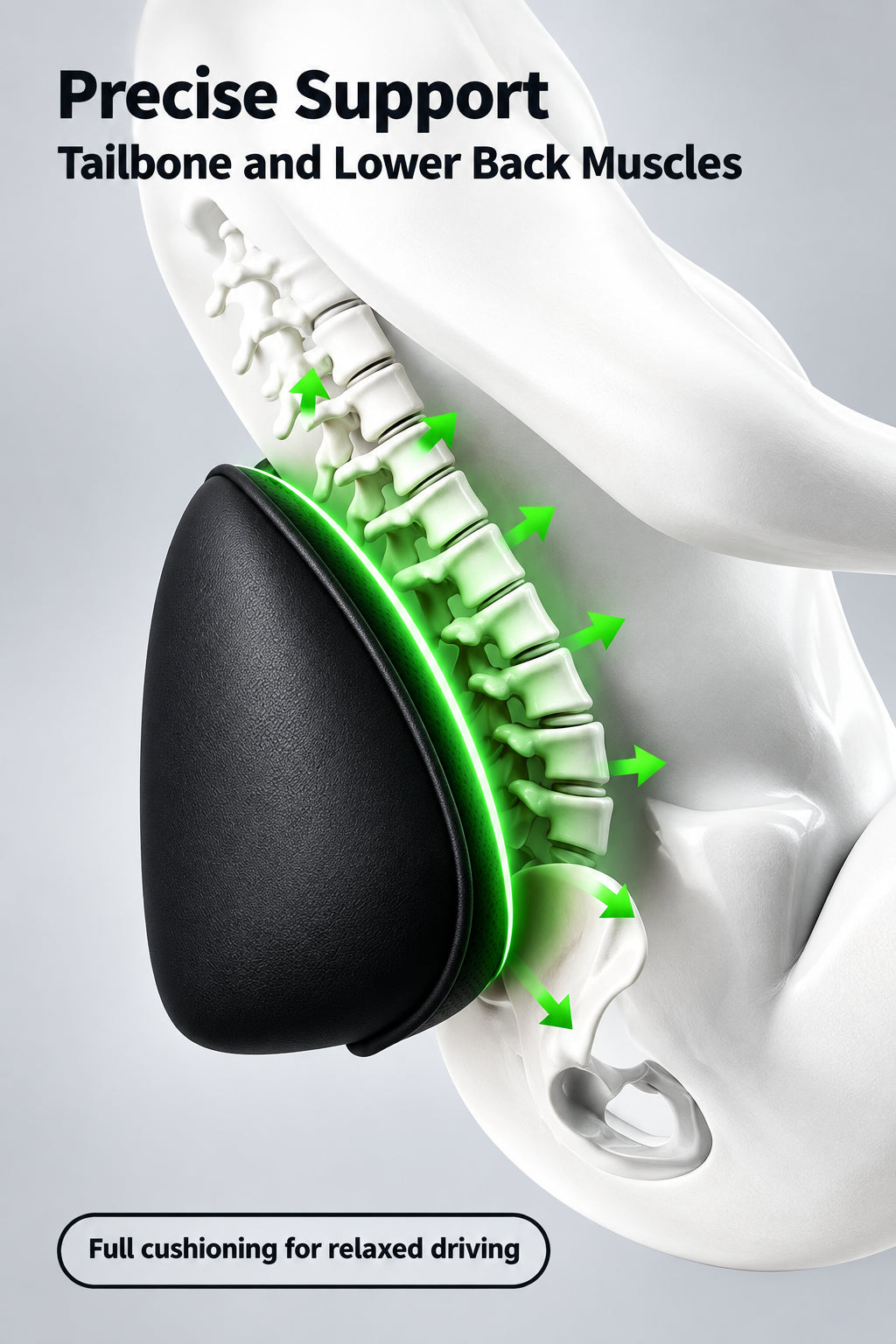 Memory Foam Car Lumbar Support Cushion