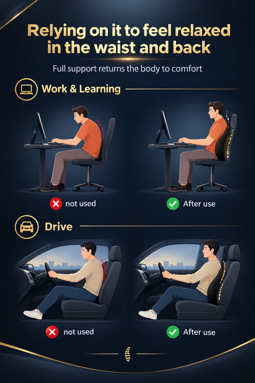Car Neck & Lumbar Support Set