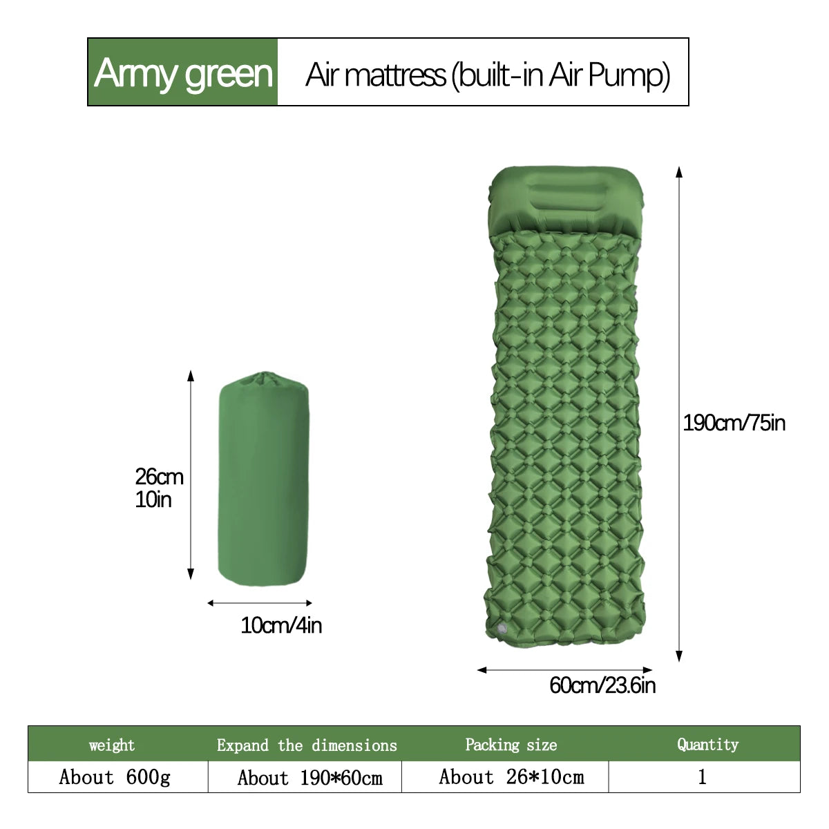 Inflatable Camping Sleeping Pad | Welloam