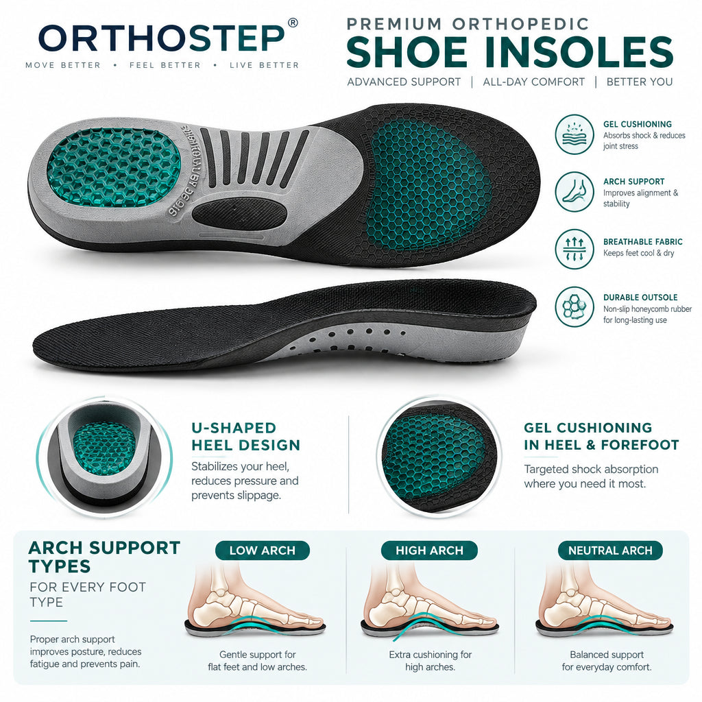 Gray and black shoe insole with U-shaped heel design on a white background